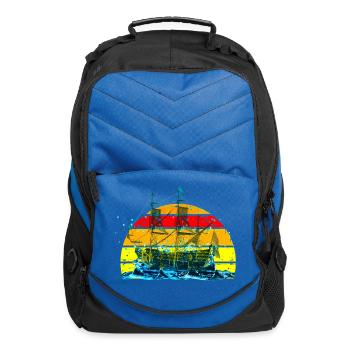Sunset Sailship Neon Splash - Computer Backpack - royal blue - Front