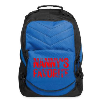 Nanny's Favorite (Heavily Distressed Red Font) - Computer Backpack - royal blue - Front
