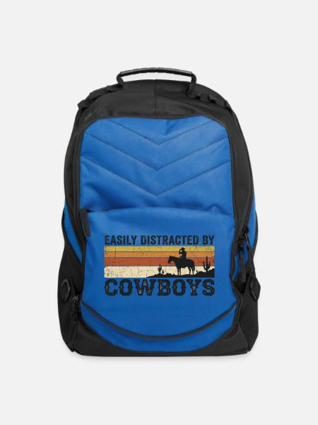 Easily Distracted by Cowboys - Cowboy Lovers - Computer Backpack - royal blue