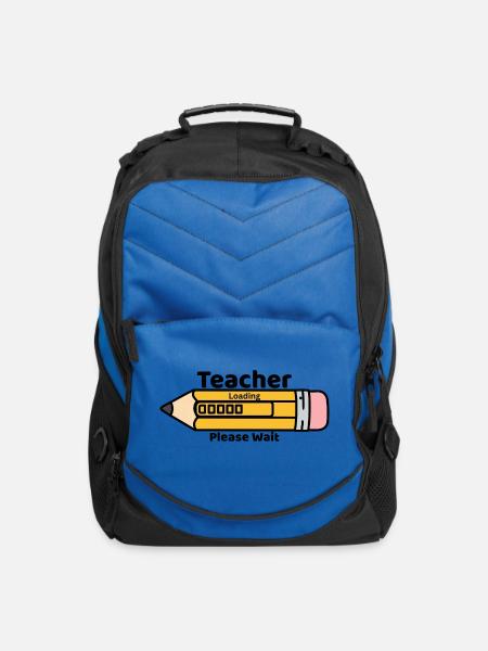 Teacher Loading Please Wait - Computer Backpack - royal blue