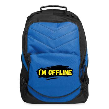 Offline Mode Distressed Text - Computer Backpack - royal blue - Front