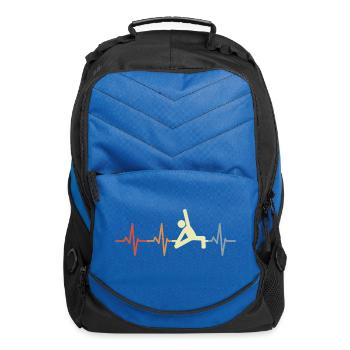 Yoga Lover Stickfigures Heartbeat - Computer Backpack - royal blue - Front
