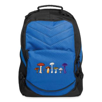Poison Mushroom Lineup - Computer Backpack - royal blue - Front