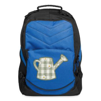 Checkered Watering Can Patch Gingham Plant Lovers - Computer Backpack - royal blue - Front