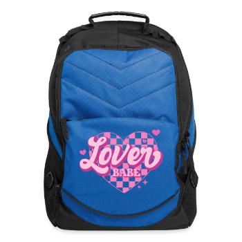 Love Babe Heart Checkered Pink - Computer Backpack - royal blue - Front