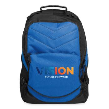 Vision Future Forward – Futuristic Minimalist Insp - Computer Backpack - royal blue - Front