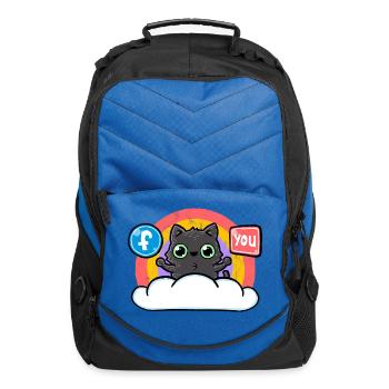 Follow My Socials - Computer Backpack - royal blue - Front