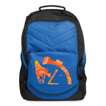 Horse and Watch ZigZag Marble Burst - Computer Backpack - royal blue - Front