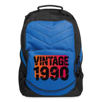 Vintage 1990 Gradient Distressed Text - Computer Backpack - royal blue - Front
