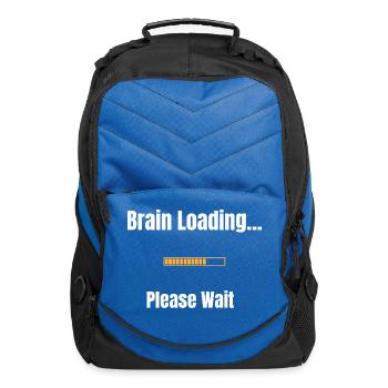 Brain Loading Progress Bar – Funny Tech Tee - Computer Backpack - royal blue - Front