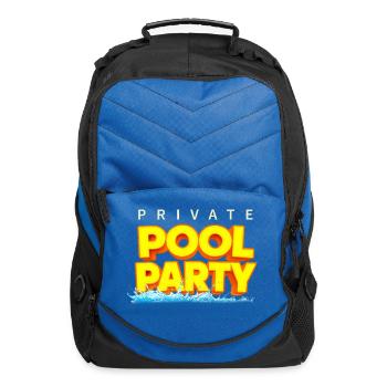 Vibrant Private Pool Party Text Design - Computer Backpack - royal blue - Front