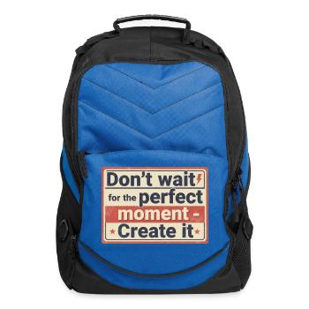 Dont Wait for the Moment Create It Retro - Computer Backpack - royal blue - Front