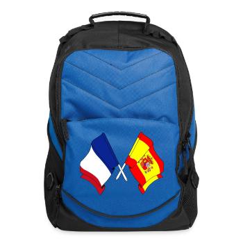 Two crossed flags of France and Spain flag - Computer Backpack - royal blue - Front
