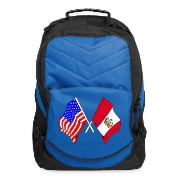 USA flag and Peru - Computer Backpack - royal blue - Front