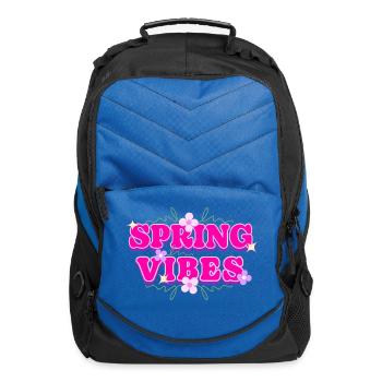 Spring vibes flowers - Computer Backpack - royal blue - Front
