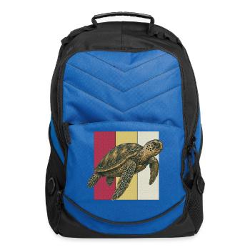 Vintage Sea Turtle Retro Illustration | Ocean Wild - Computer Backpack - royal blue - Front