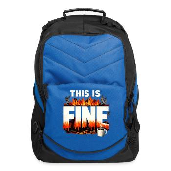 This Is Fine Flame Coffee - Computer Backpack - royal blue - Front
