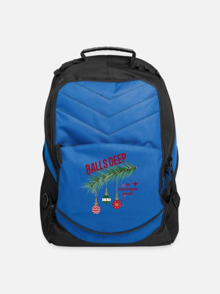 Noel Ornament Trio Under Pine - Computer Backpack - royal blue