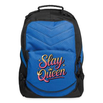 Glittery Stay Queen Typography Design - Computer Backpack - royal blue - Front