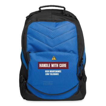 Handle With Care: High Maintenance - Computer Backpack - royal blue - Front
