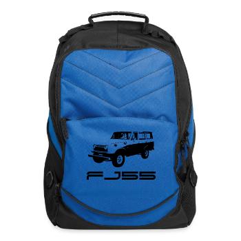 FJ55 BLACK LINE ART WITH LABEL - Computer Backpack - royal blue - Front
