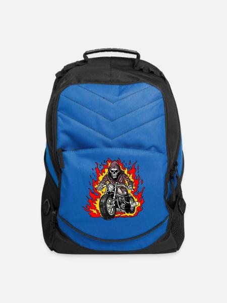Skeleton motorcyclist - Computer Backpack - royal blue
