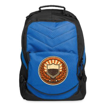 Vintage Shield Emblem with Laurel - Computer Backpack - royal blue - Front