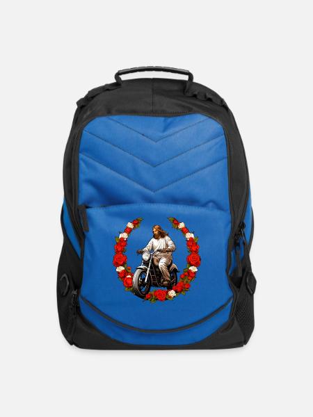 Jesus Motorcycle - Computer Backpack - royal blue