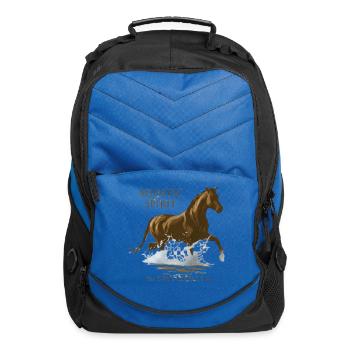 AQUATIC SPIRIT: THE UNTAMED OCEAN STALLION - Computer Backpack - royal blue - Front