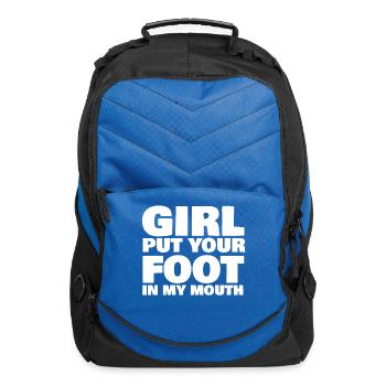 GIRL PUT YOUR FOOT IN MY MOUTH - Computer Backpack - royal blue - Front