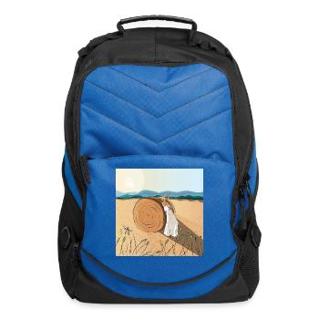 Sunlit Valley in White Dress - Computer Backpack - royal blue - Front
