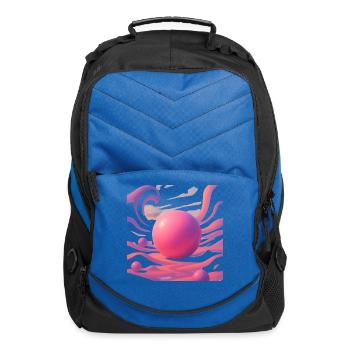 Dreamy Pink Gradient Sphere Art - Computer Backpack - royal blue - Front