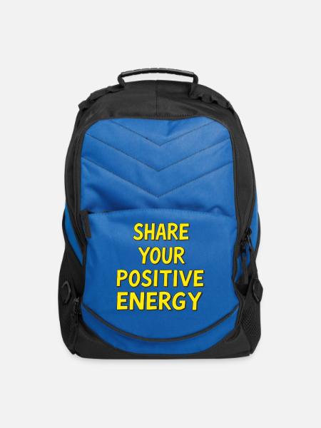 Positive Energy Motivational Quote Design - Computer Backpack - royal blue