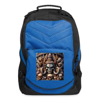 Horned Skull Temple - Computer Backpack - royal blue - Front