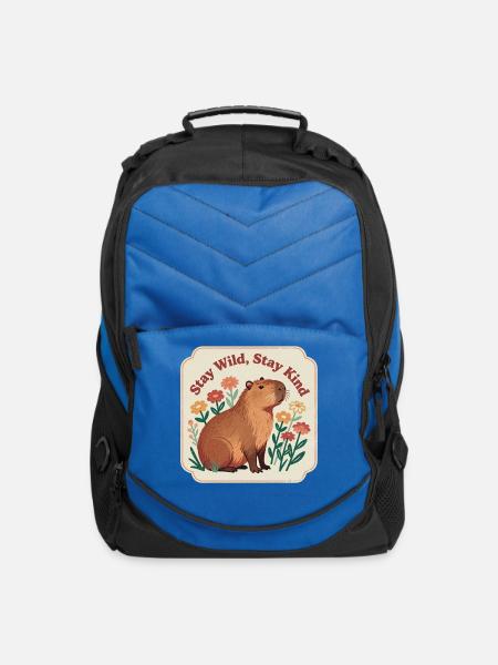 Wild Capybara Botanical Charm - Computer Backpack - royal blue
