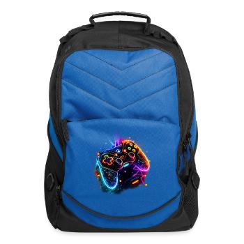 Neon Game Controller Splash - Computer Backpack - royal blue - Front