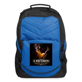 5 Records Cartoon Vinyl Logo Est. 2017 - Computer Backpack - royal blue - Front