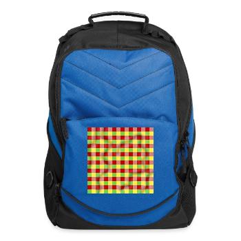 Colorful Wavy Checkered Pattern - Computer Backpack - royal blue - Front