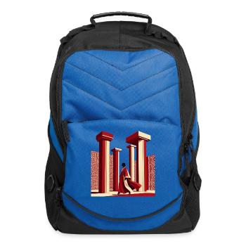 Crimson Grace in Art Deco Columns - Computer Backpack - royal blue - Front