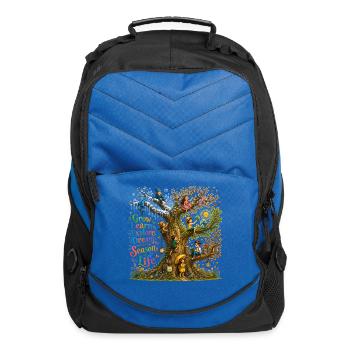 Grow Learn Explore Dream Season of Life - Computer Backpack - royal blue - Front