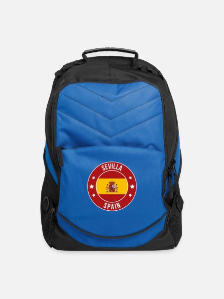 Sevilla Round Flag Emblem - Computer Backpack - royal blue