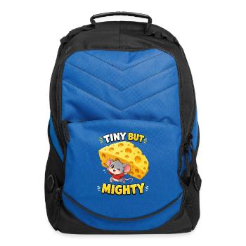 Tiny But Mighty Mouse and Cheese - Computer Backpack - royal blue - Front