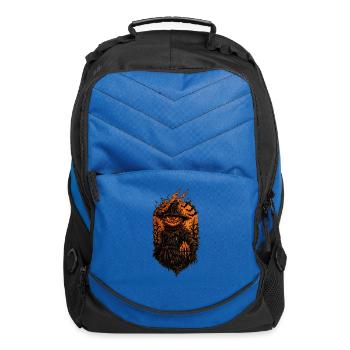 Fiery Pumpkin Scarecrow - Computer Backpack - royal blue - Front
