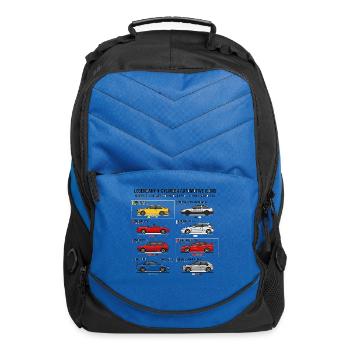 Car Design - JDM Sport Cars 4 Cylinders - Computer Backpack - royal blue - Front