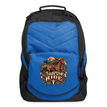 Born to Ride Western Horse - Computer Backpack - royal blue - Front