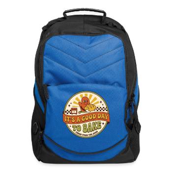 Good Day to Bake Badge - Computer Backpack - royal blue - Front