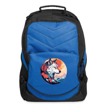wild mythical sea wolf in old anime style - Computer Backpack - royal blue - Front