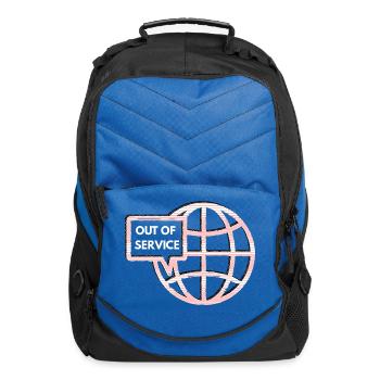 Out of Service Globe Icon – Funny Offline Design - Computer Backpack - royal blue - Front