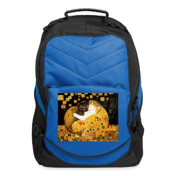 Cats, Parody to The Kiss by Gustav Klimt - Computer Backpack - royal blue - Front