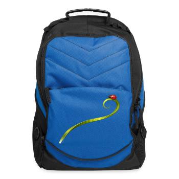 Ladybug on a curved blade of grass - Computer Backpack - royal blue - Front